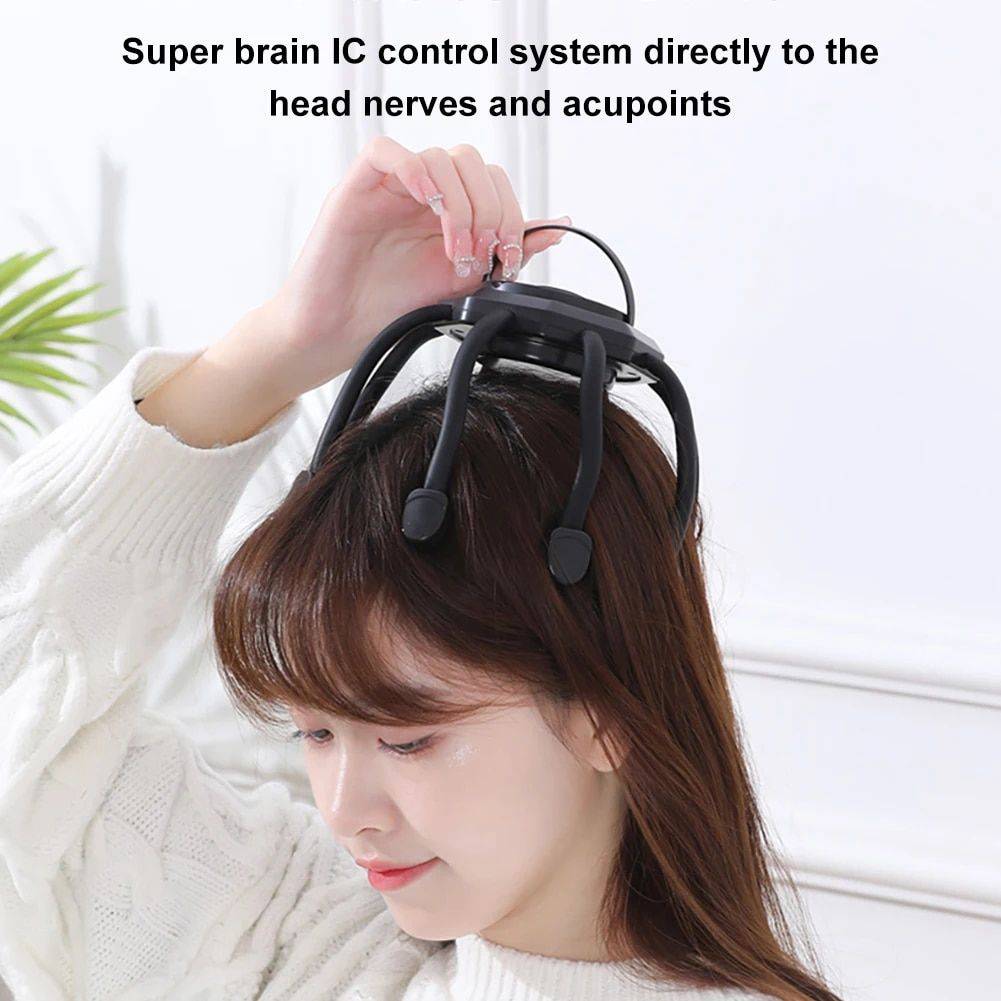 Electric Octopus Claw Scalp Massager for Stress Relief & Hair Stimulation Hair Care & Styling Tools Health & Beauty Color : White|Black 