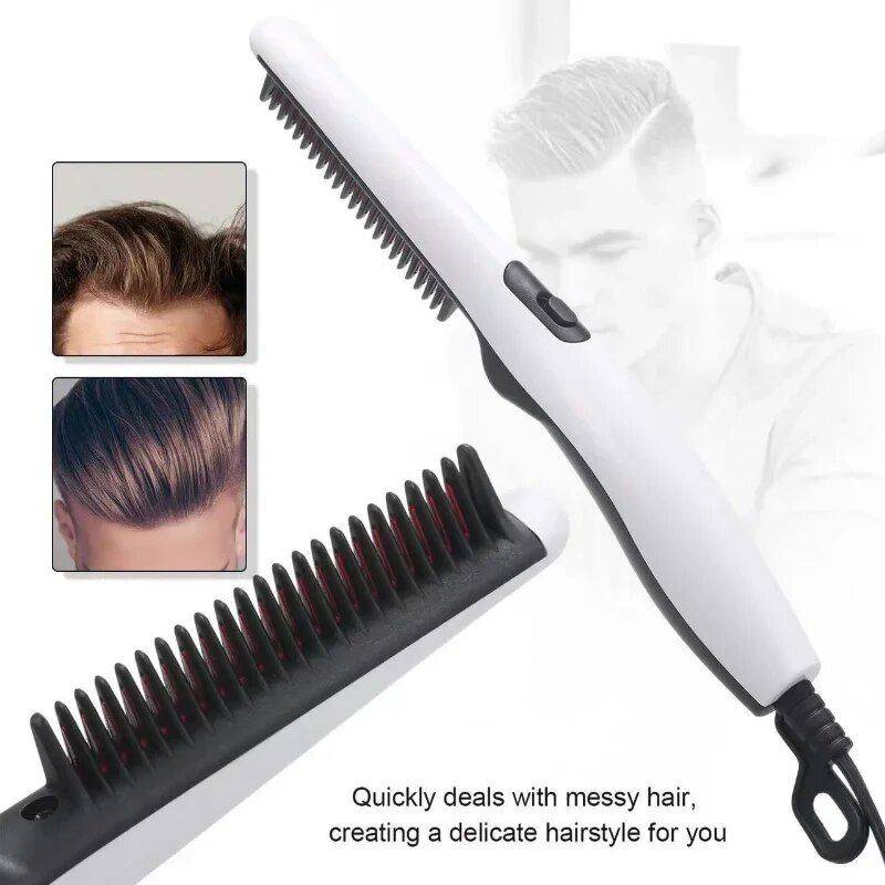 Men's Quick Styler: Electric Hair & Beard Straightening Comb Hair Care & Styling Tools Health & Beauty Color : White 