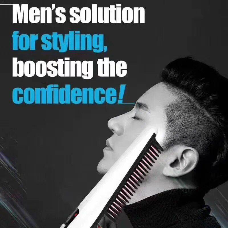 Men's Quick Styler: Electric Hair & Beard Straightening Comb Hair Care & Styling Tools Health & Beauty Color : White 