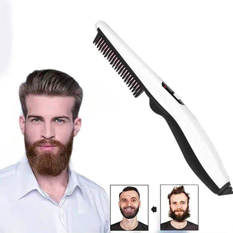 Men's Quick Styler: Electric Hair & Beard Straightening Comb Hair Care & Styling Tools Health & Beauty Color : White 