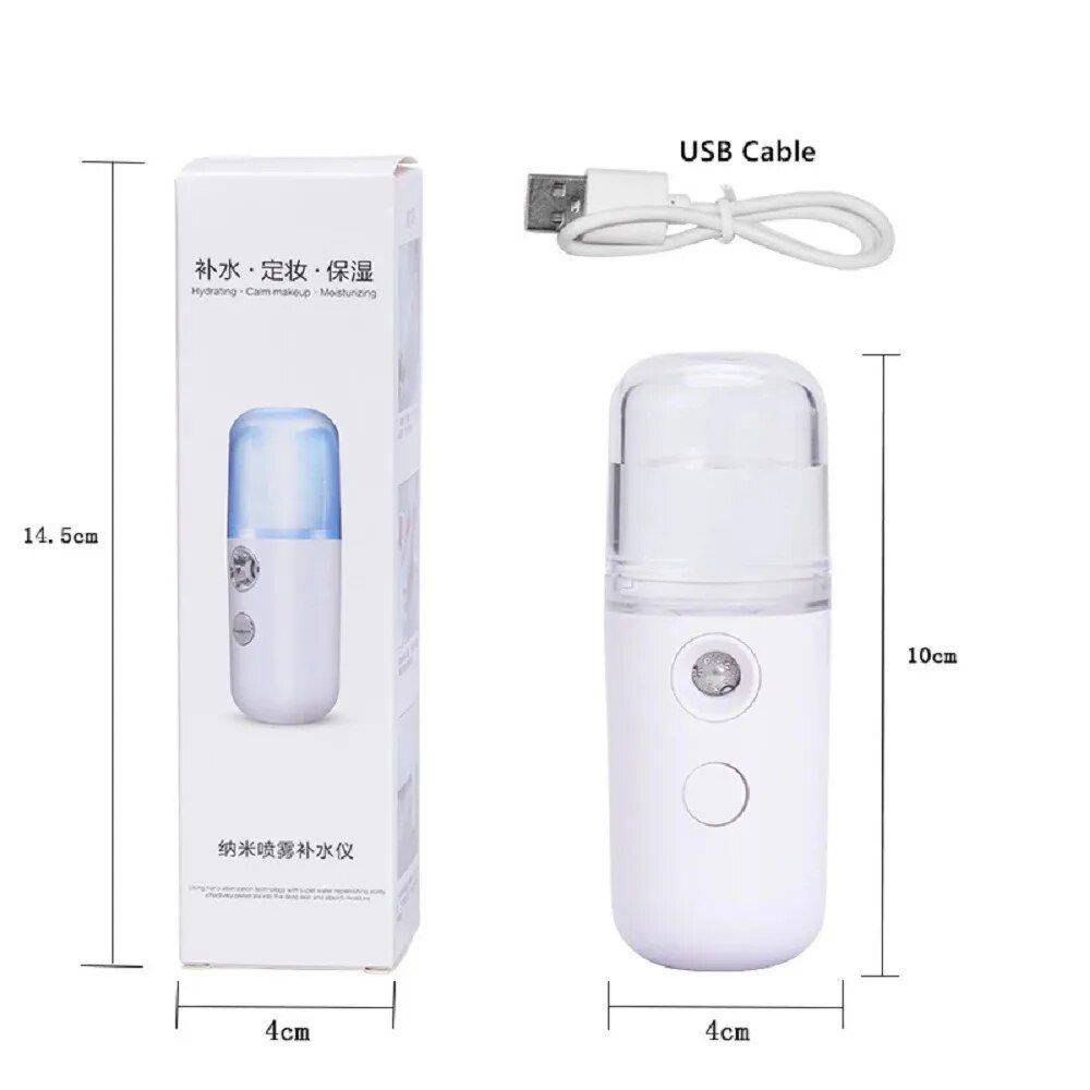 Rechargeable USB Mist Facial Sprayer & Humidifier Health & Beauty Health Care Color : white|black|blue|pink 