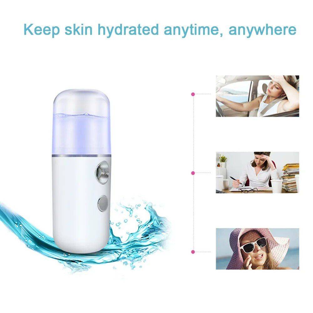 Rechargeable USB Mist Facial Sprayer & Humidifier Health & Beauty Health Care Color : white|black|blue|pink 