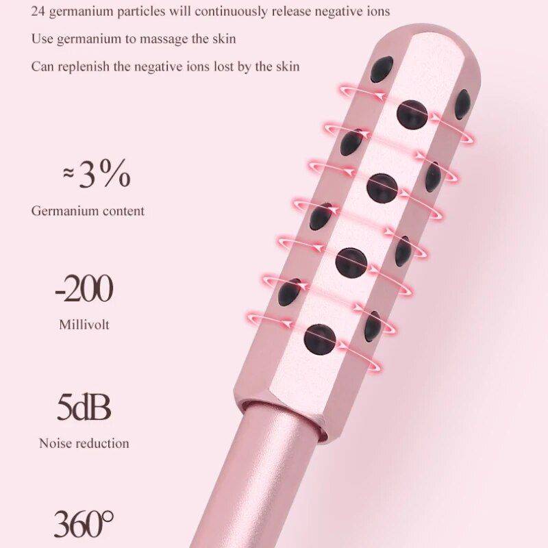 24-Pellet Germanium Face Massage Beauty Stick: Acupoint Massager for Radiant Skin Health & Beauty Health Care Color : Pink|Silver|Red|Purple|Gold 