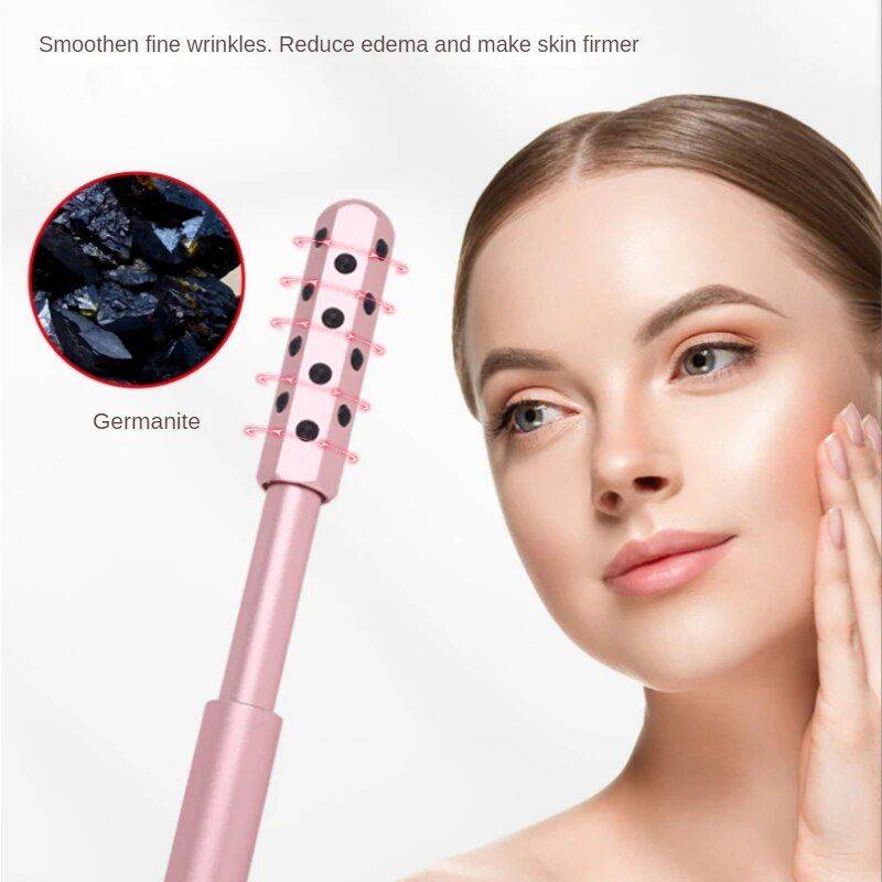 24-Pellet Germanium Face Massage Beauty Stick: Acupoint Massager for Radiant Skin Health & Beauty Health Care Color : Pink|Silver|Red|Purple|Gold 