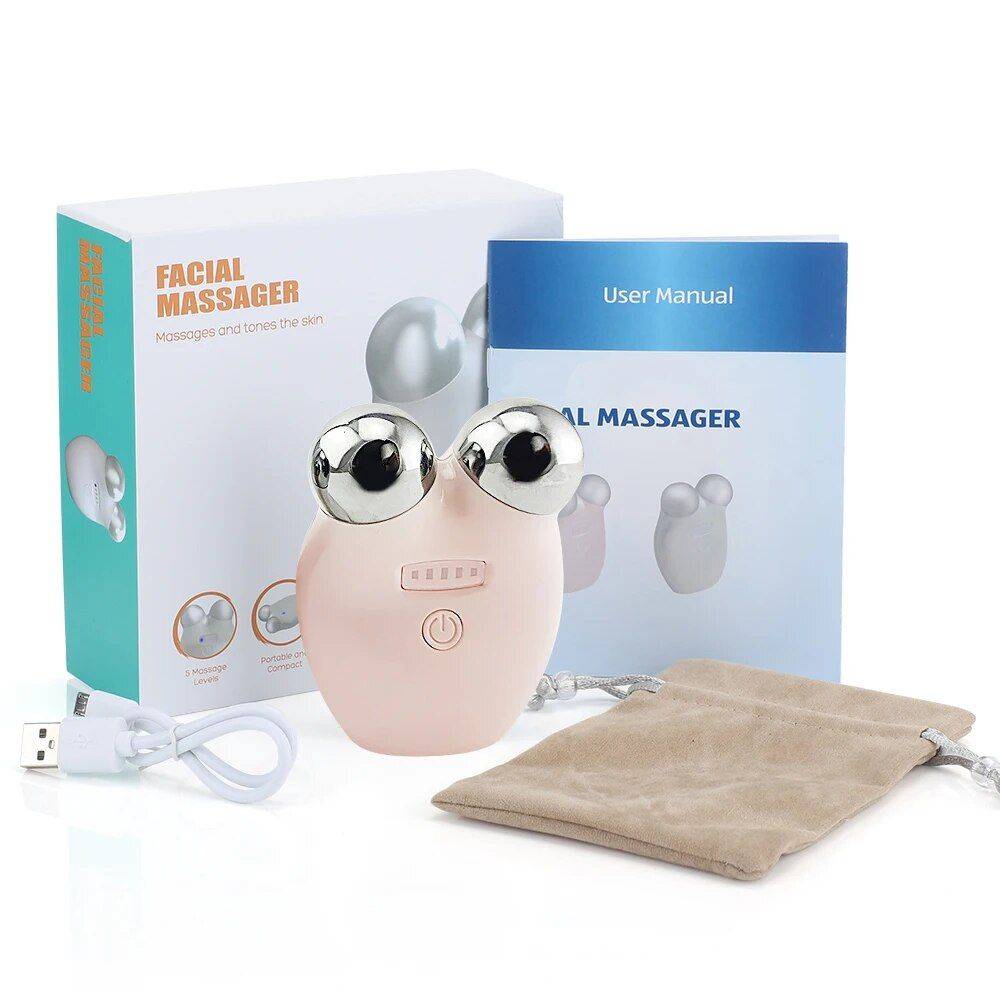 3D Microcurrent Face Roller: Skin Rejuvenation & Lifting Massager Health & Beauty Health Care Color : White 