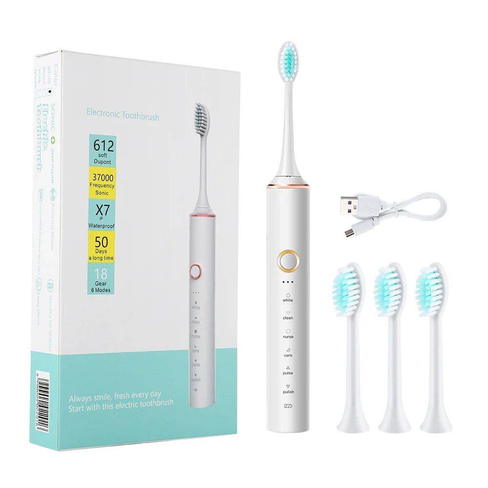 Advanced Sonic Electric Toothbrush with Timer Health & Beauty Health Care Color : White|Black 