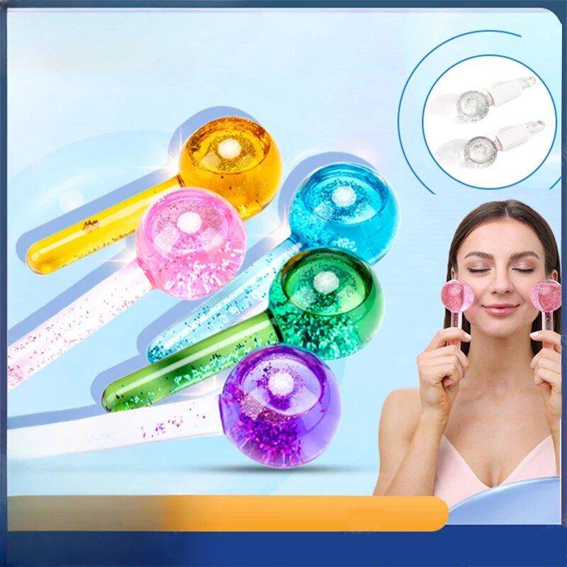 3D Ice Roller Facial Massager: Skin Lifting & Soothing Cool Globes Health & Beauty Health Care Color : Blue|Pink|Purple|White 