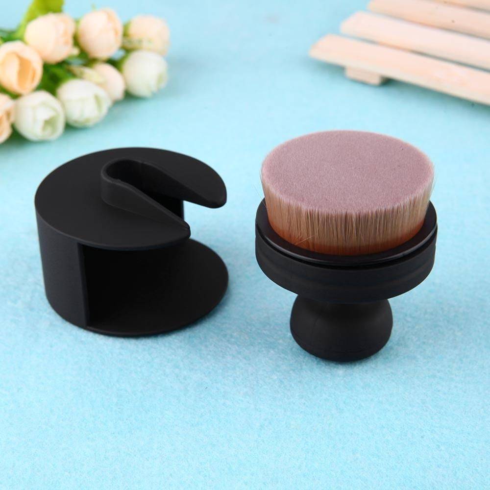 Single Push-Pull Portable O-Shape Seal Stamp Makeup Pen: Foundation, Powder & Blush Brush Health & Beauty Makeup Handle Color : Black 