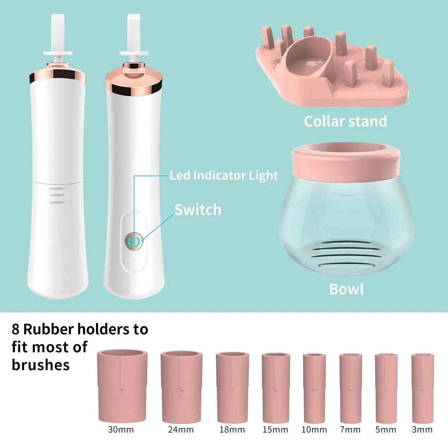 Electric Makeup Brush Cleaner and Dryer - Quick, Easy, and Effective Cleaning for Your Brushes Health & Beauty Makeup Handle Color : Pink 