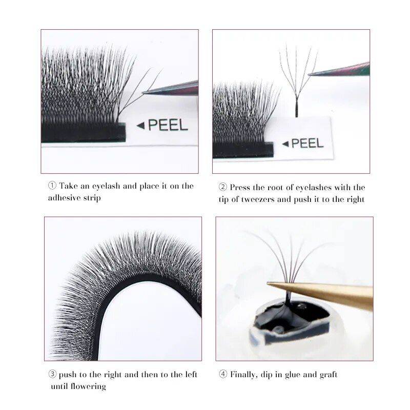 5D W-Shaped Eyelash Extensions - Handcrafted, Ultra-Light, Short Length Health & Beauty Makeup Curl : C|D|dd 