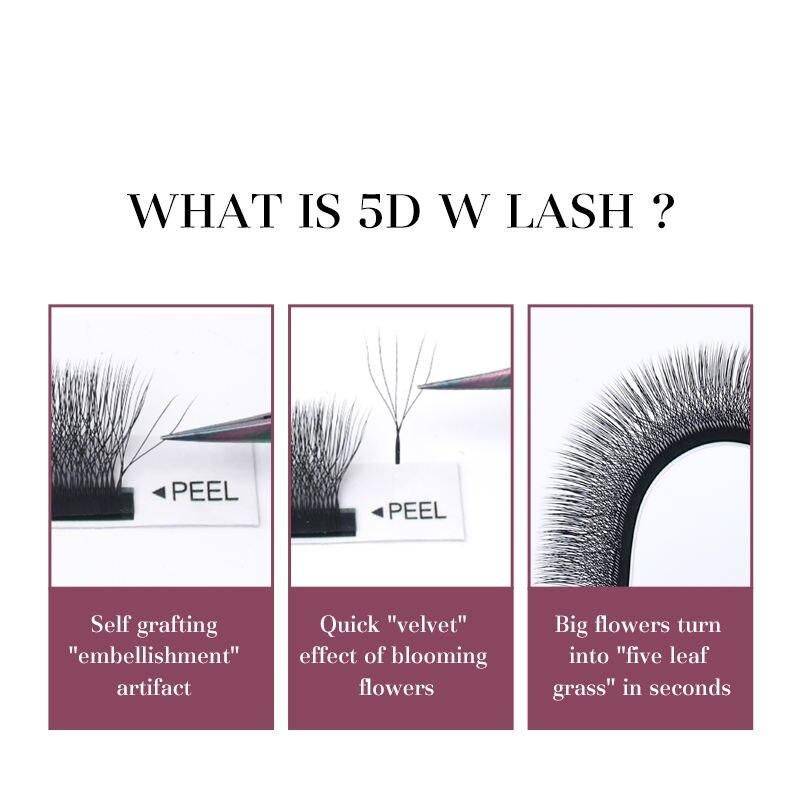 5D W-Shaped Eyelash Extensions - Handcrafted, Ultra-Light, Short Length Health & Beauty Makeup Curl : C|D|dd 