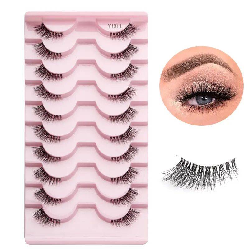 Natural Cat Eye Half Lashes - Soft, Fluffy Faux Eyelash Extensions for a Dramatic Look Health & Beauty Makeup Style : 10pairs-Y1001|10pairs-Y1002|10pairs-Y1003|10pairs-Y1004|10pairs-Y1005|10pairs-Y1006|10pairs-Y1007|10pairs-Y1008|10pairs-Y1009|10pairs-Y1011|5pairs-1011|5pairs-1001|5pairs-1004|5pairs-1005|5pairs-1006|5pairs-1007|5pairs-1008|5pairs-1003|5pairs-1009|5pairs-1002 