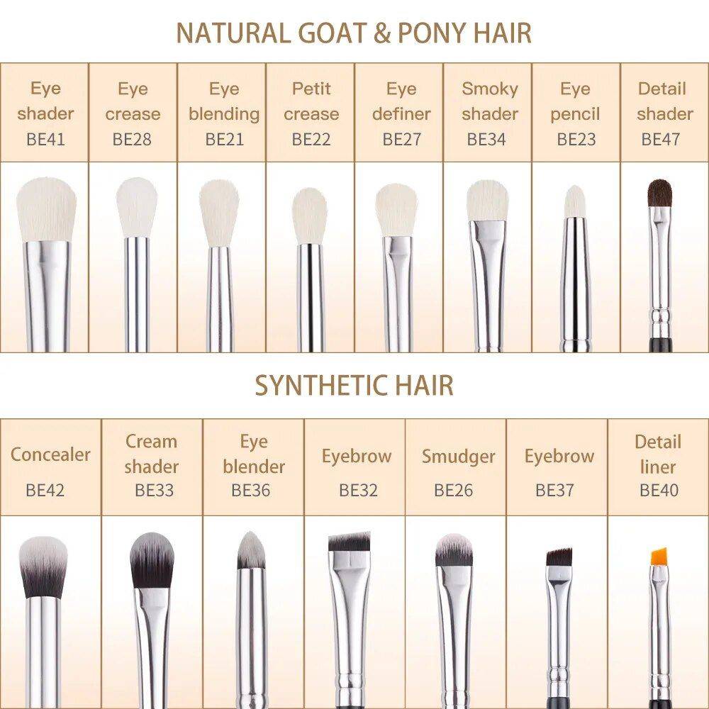 Premium Professional Makeup Brush Set - Natural and Synthetic Hair, Multiple Options Health & Beauty Makeup Handle Color : FE19|E15 no logo|WB-E10 