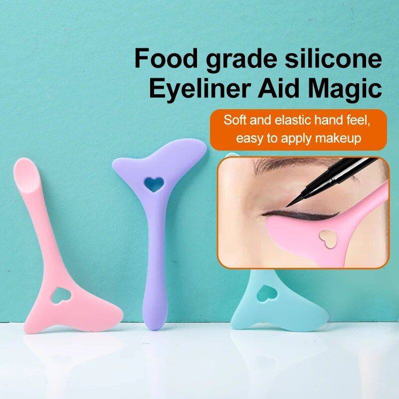 Silicone Cat Eye Makeup Stencil - Easy Eyeliner & Eyeshadow Application Tool Health & Beauty Makeup Color : Rose Pink|Sky Blue|Cream Yellow|Purple 