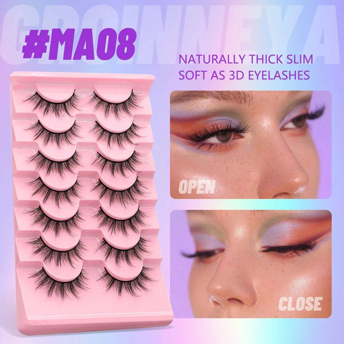 7 Pairs 3D Natural False Eyelashes Set - Fluffy, Soft, Cross Manga Style Health & Beauty Makeup Model : 7Pairs-MA01|7Pairs-MA02|7Pairs-MA03|7Pairs-MA04|7Pairs-MA05|7Pairs-MA06|7Pairs-MA07|7Pairs-MA08|7Pairs-MA09|7Pairs-MA10 