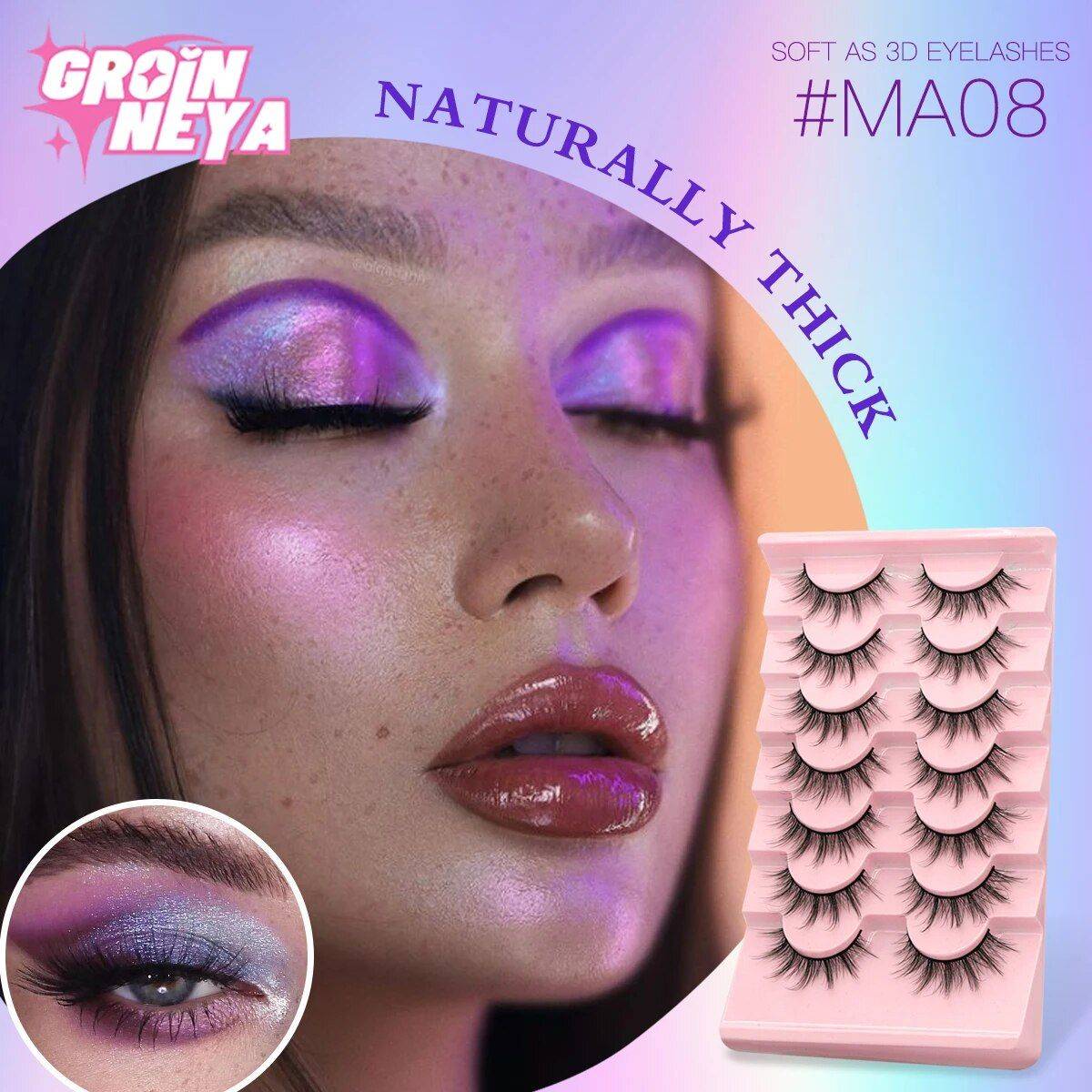 7 Pairs 3D Natural False Eyelashes Set - Fluffy, Soft, Cross Manga Style Health & Beauty Makeup Model : 7Pairs-MA01|7Pairs-MA02|7Pairs-MA03|7Pairs-MA04|7Pairs-MA05|7Pairs-MA06|7Pairs-MA07|7Pairs-MA08|7Pairs-MA09|7Pairs-MA10 