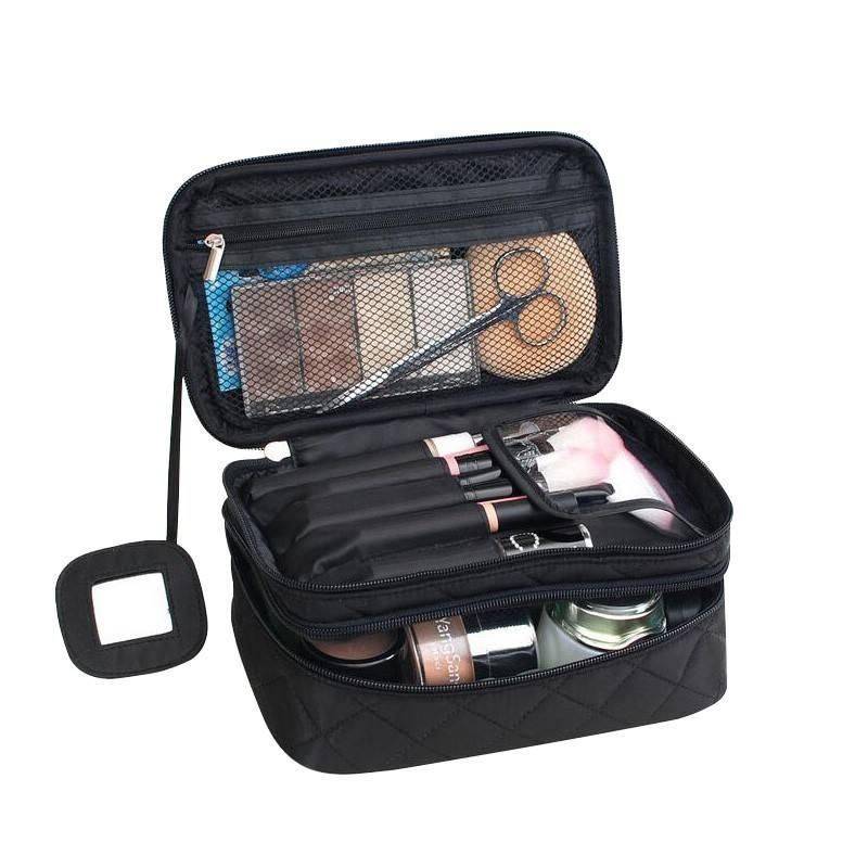 Fashionable Travel Cosmetic Organizer Bag: Professional Makeup and Toiletry Storage Case Health & Beauty Makeup Color and Size : Black (L)|Pink (L)|Rose red (L)|Coffee (L)|Black (S)|Pink (S)|Rose red (S)|Coffee (S) 