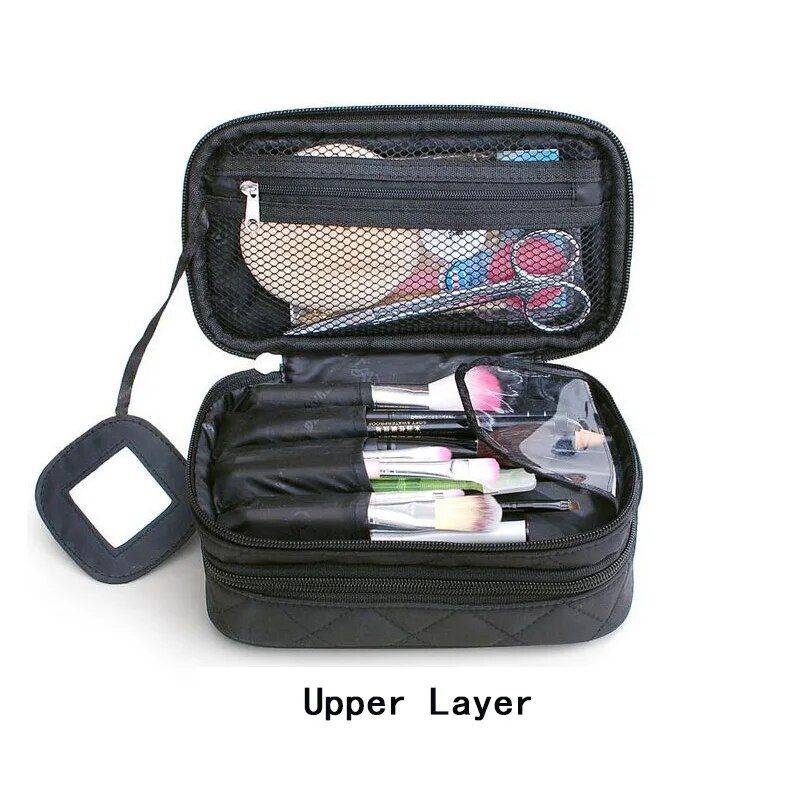 Fashionable Travel Cosmetic Organizer Bag: Professional Makeup and Toiletry Storage Case Health & Beauty Makeup Color and Size : Black (L)|Pink (L)|Rose red (L)|Coffee (L)|Black (S)|Pink (S)|Rose red (S)|Coffee (S) 