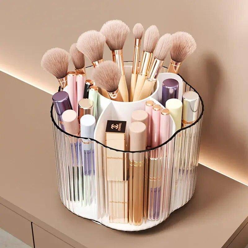 360° Rotating Dustproof Cosmetic Organizer - Makeup and Accessory Storage Solution Best Sellers Health & Beauty Makeup Color : White|Black 