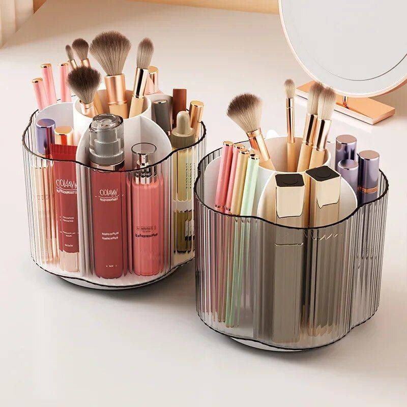 360° Rotating Dustproof Cosmetic Organizer - Makeup and Accessory Storage Solution Best Sellers Health & Beauty Makeup Color : White|Black 