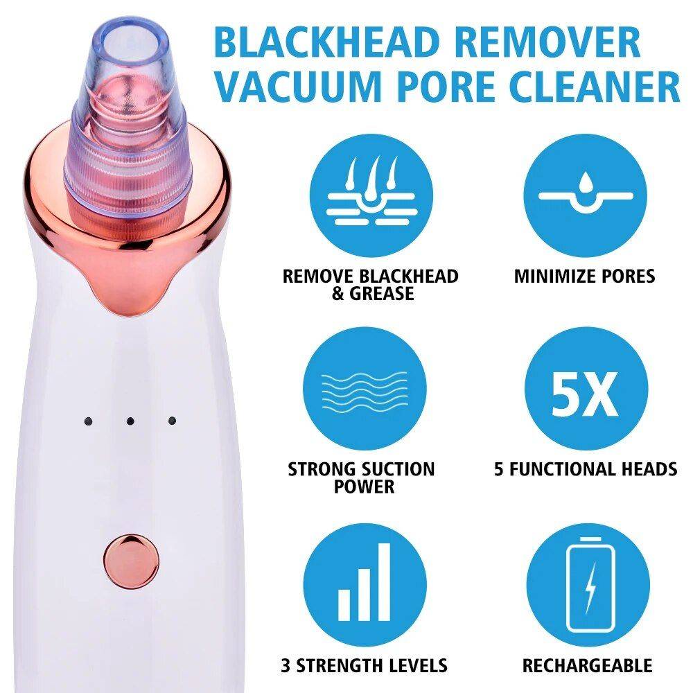 Electric Facial Vacuum Blackhead & Acne Remover with Deep Pore Cleaning Tools Health & Beauty Skin Care  