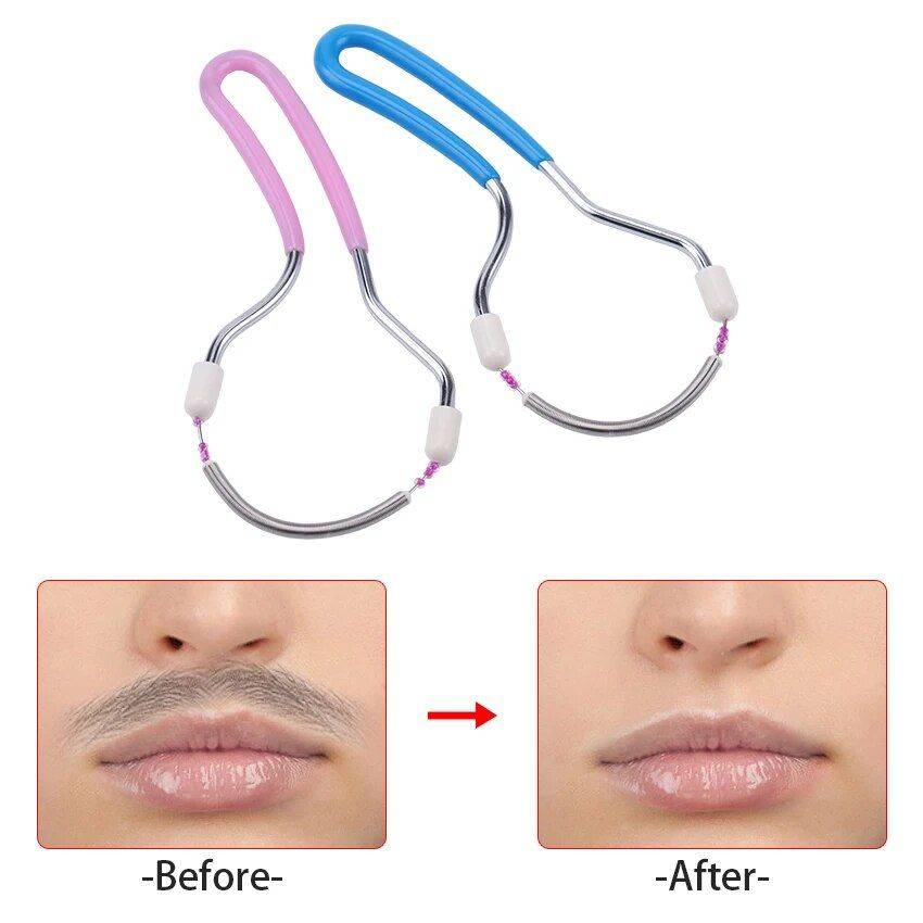 EasyGlide Spring Facial Hair Remover – Gentle & Efficient Hair Removal Tool Health & Beauty Skin Care Color : Blue|Pink 