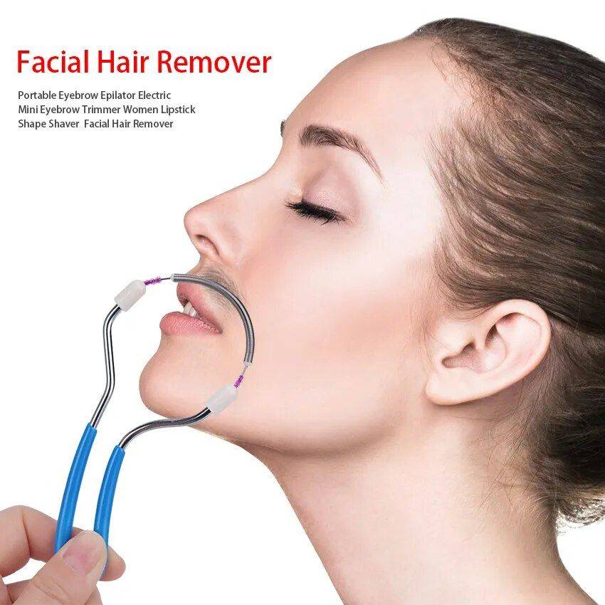 EasyGlide Spring Facial Hair Remover – Gentle & Efficient Hair Removal Tool Health & Beauty Skin Care Color : Blue|Pink 