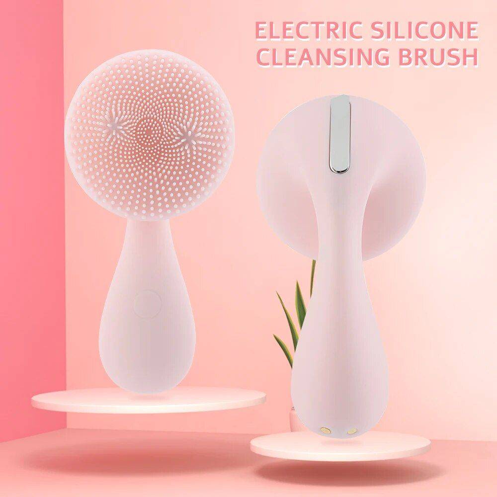 Electric Silicone Facial Cleansing & Massage Brush with Magnetic Charging Best Sellers Health & Beauty Skin Care Color : Pink 