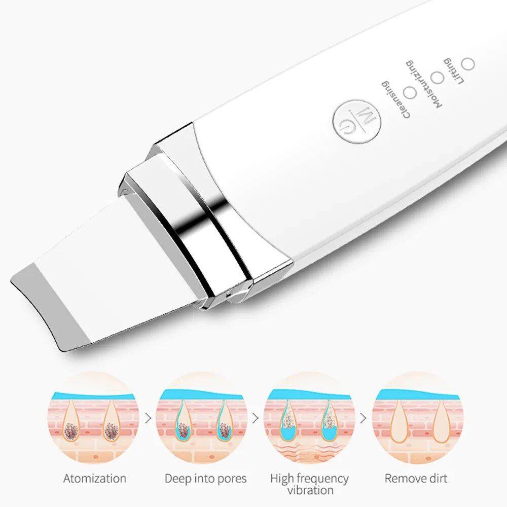 Ultrasonic Facial Scrubber: Deep Cleansing & Rejuvenation Spatula Health & Beauty Skin Care  