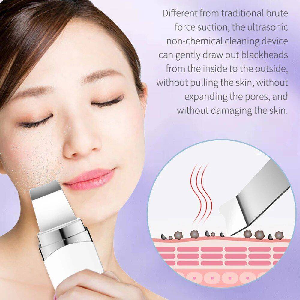 Ultrasonic Facial Scrubber: Deep Cleansing & Rejuvenation Spatula Health & Beauty Skin Care  