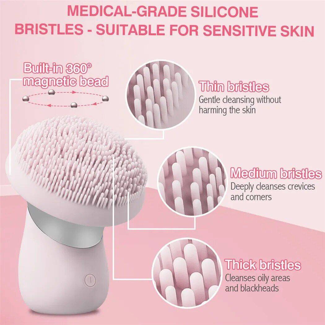 Rechargeable Silicone Facial Cleanser with V-Face Lifting & Tightening Features Health & Beauty Skin Care Color : Pink 