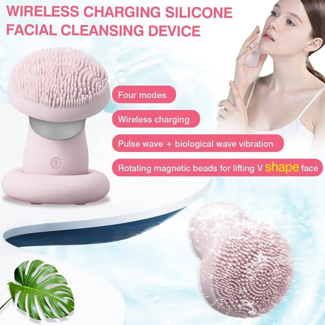 Rechargeable Silicone Facial Cleanser with V-Face Lifting & Tightening Features Health & Beauty Skin Care Color : Pink 