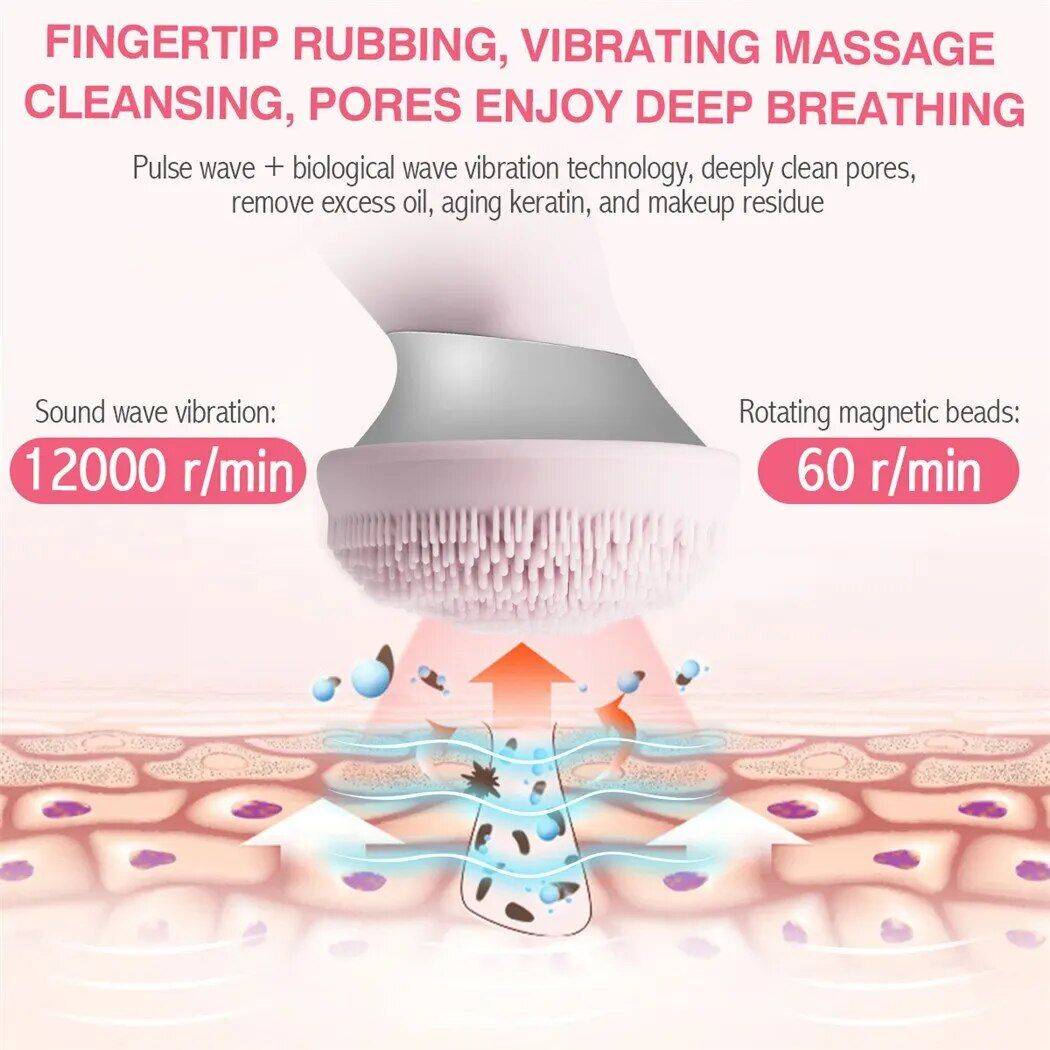 Rechargeable Silicone Facial Cleanser with V-Face Lifting & Tightening Features Health & Beauty Skin Care Color : Pink 