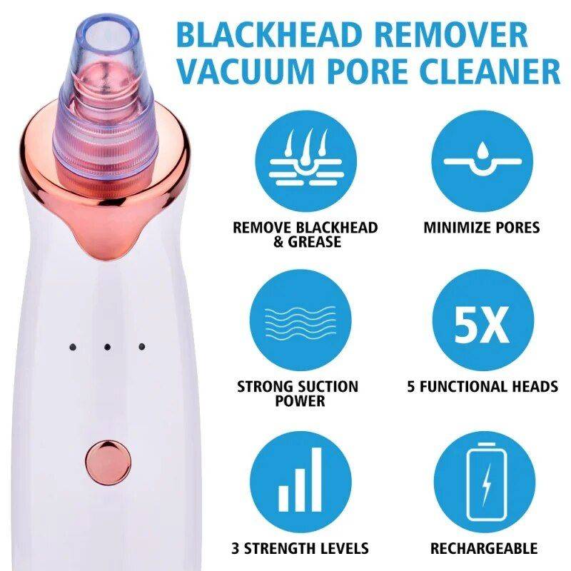 Electric Facial Vacuum Blackhead & Acne Remover with Deep Pore Cleansing Health & Beauty Skin Care Color : White 