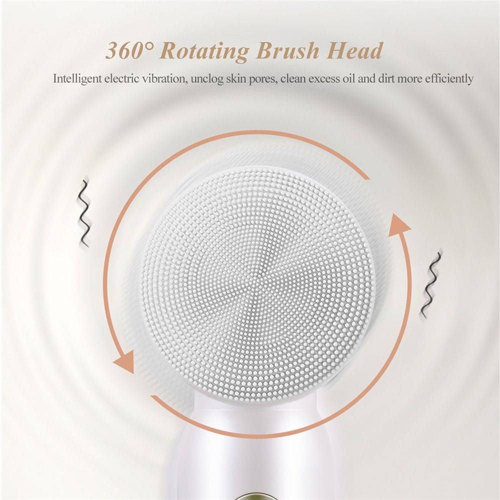 6-in-1 Ultrasonic Facial Cleanser: Electric Auto-Rotating & Waterproof Brush for Deep Pore Cleaning Health & Beauty Skin Care Color : Pink|Green|Purple|White 