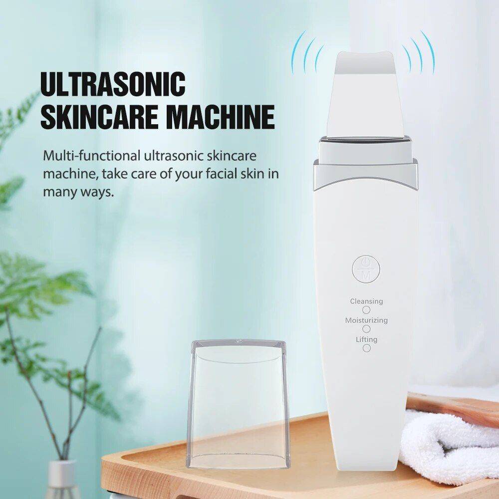 Ultrasonic Deep-Clean Skin Scrubber & Blackhead Remover Health & Beauty Skin Care Color : White 