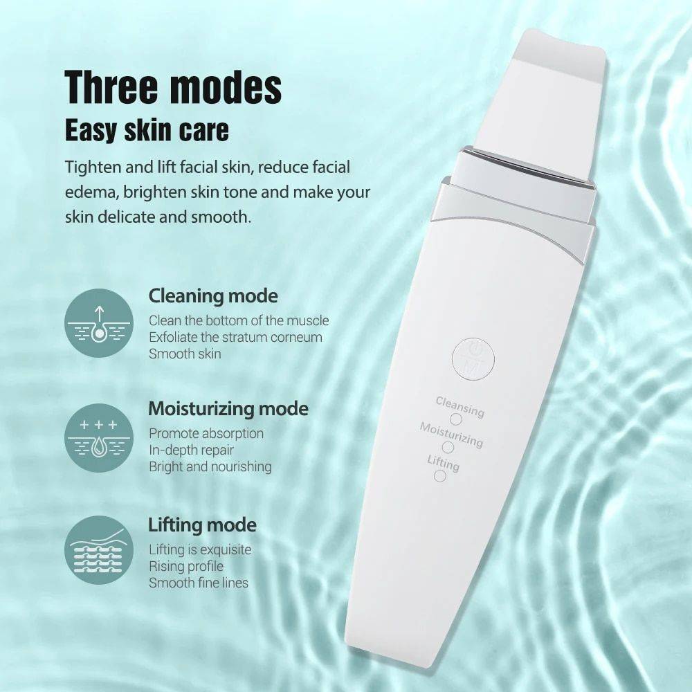 Ultrasonic Deep-Clean Skin Scrubber & Blackhead Remover Health & Beauty Skin Care Color : White 