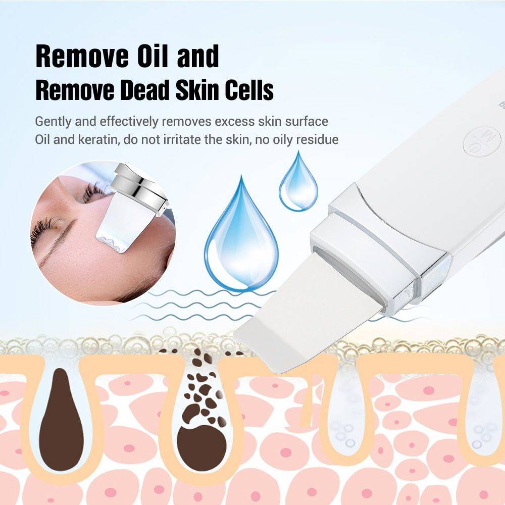 Ultrasonic Deep-Clean Skin Scrubber & Blackhead Remover Health & Beauty Skin Care Color : White 