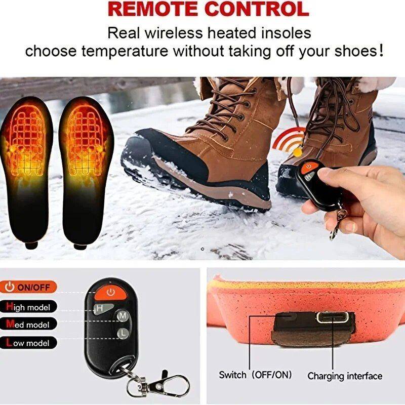 USB Electric Rechargeable Heated Insoles with Three-Level Remote Controller Beauty Gadgets & Tools Gadgets Capacity : 2000mAh |2200mAh |2000mAh  