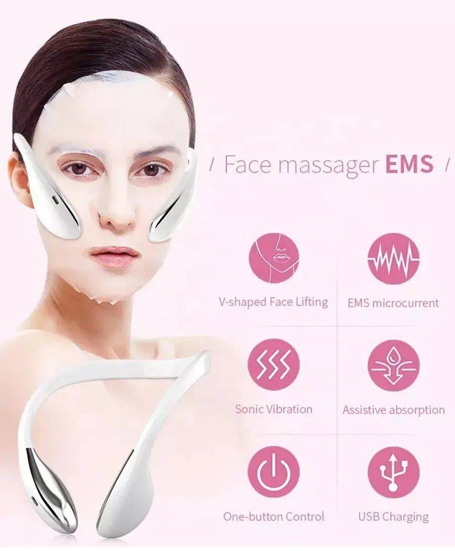 EMS Vibration Facial Lifting & V-Face Shaping Massager Beauty Gadgets & Tools Gadgets  