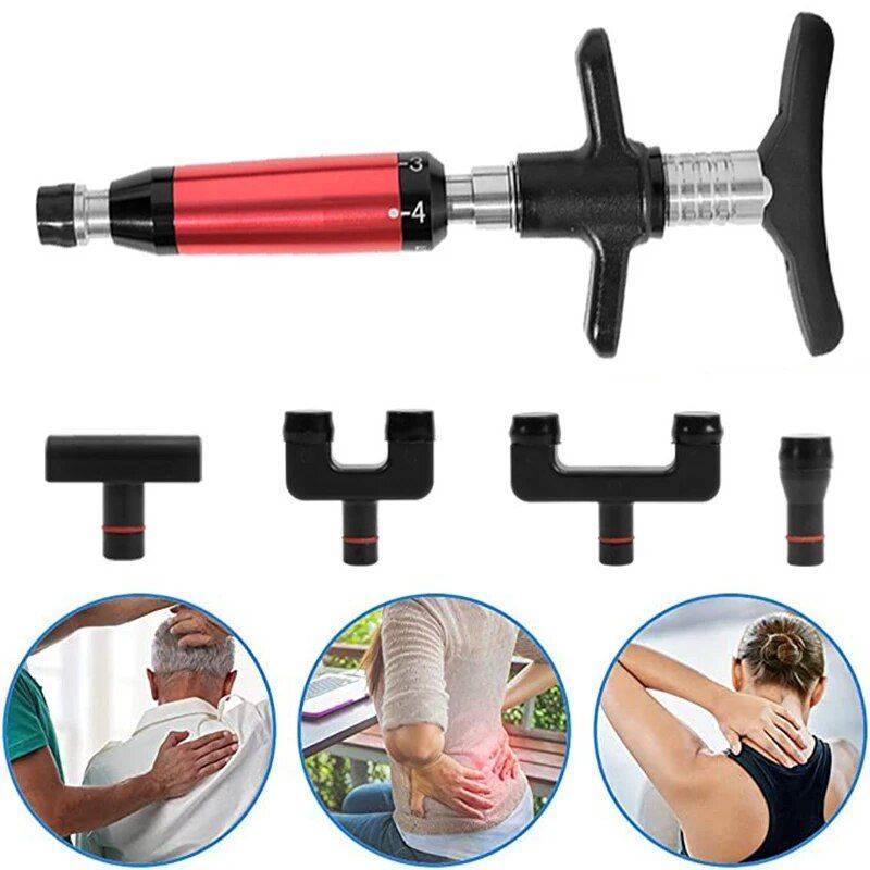 4-Head Adjustable Intensity Chiropractic Massage Therapy Gun Beauty Gadgets & Tools Gadgets Color : Blue Four Heads|Yellow Four Heads|Red Four Heads 