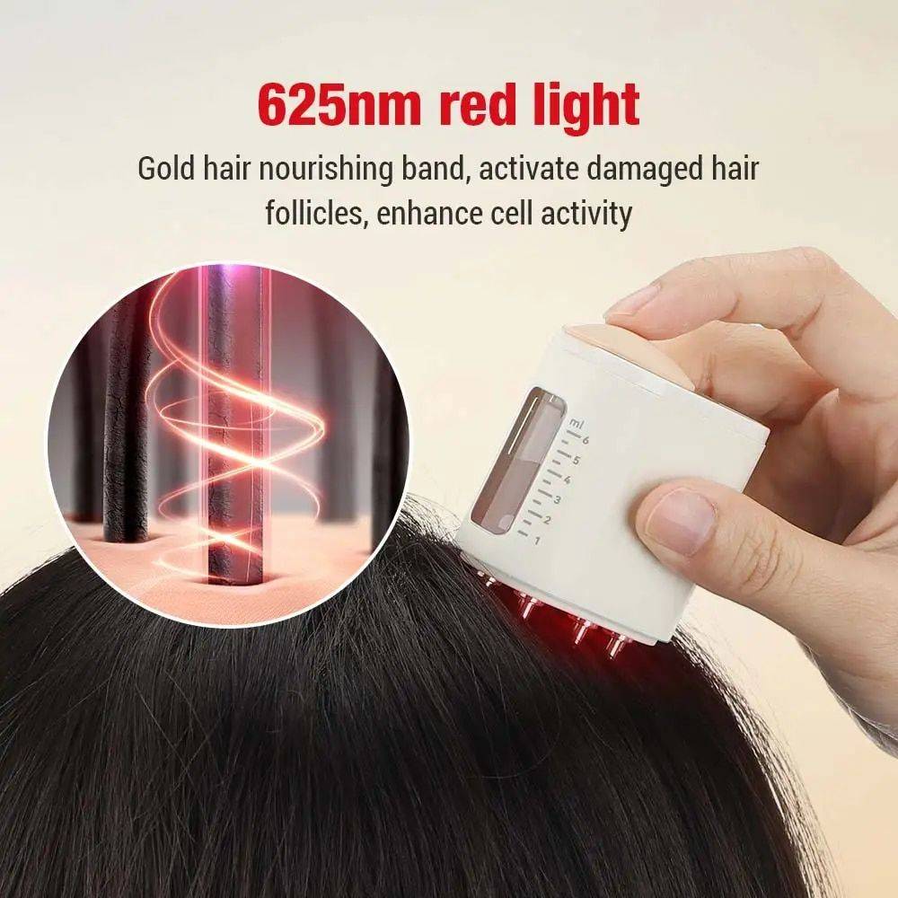 Electric Scalp Massager with Red Light Therapy & Hair Growth Serum Dispenser Beauty Gadgets & Tools Gadgets Color : Beige 