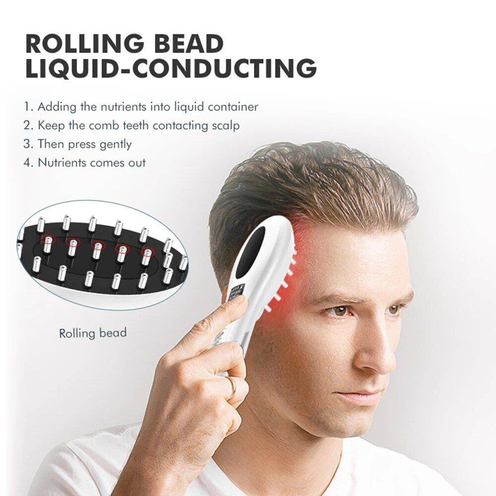 Electric Hair Growth and Scalp Health Massage Comb with Red/Blue Light Therapy Beauty Gadgets & Tools Gadgets Color : White 