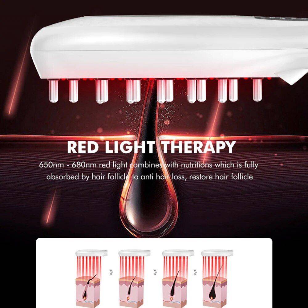 Electric Hair Growth and Scalp Health Massage Comb with Red/Blue Light Therapy Beauty Gadgets & Tools Gadgets Color : White 