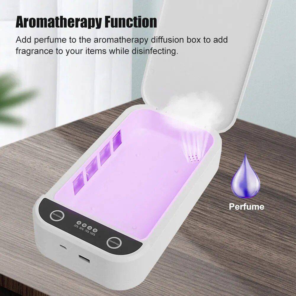 UV Aromatherapy Disinfection Box for Phones, Makeup Tools, and More Beauty Gadgets & Tools Gadgets Color : White 