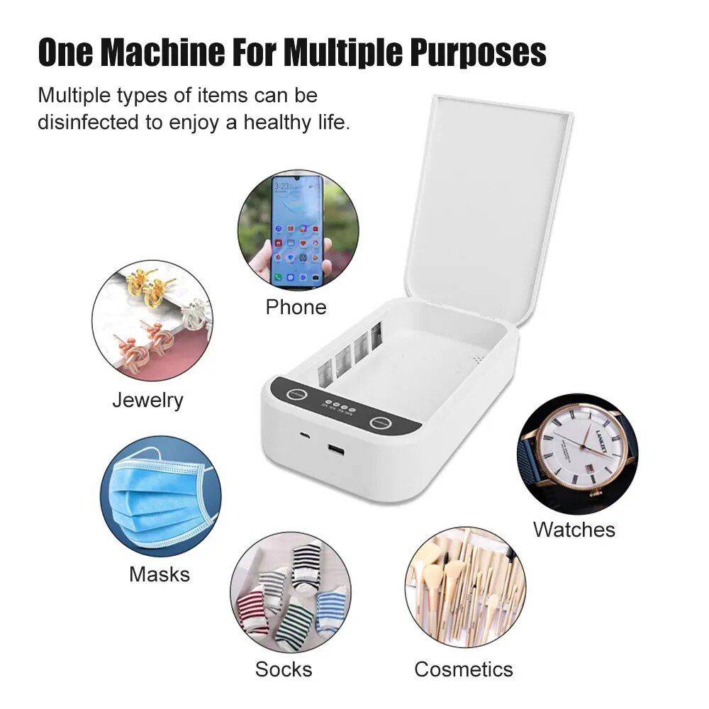 UV Aromatherapy Disinfection Box for Phones, Makeup Tools, and More Beauty Gadgets & Tools Gadgets Color : White 