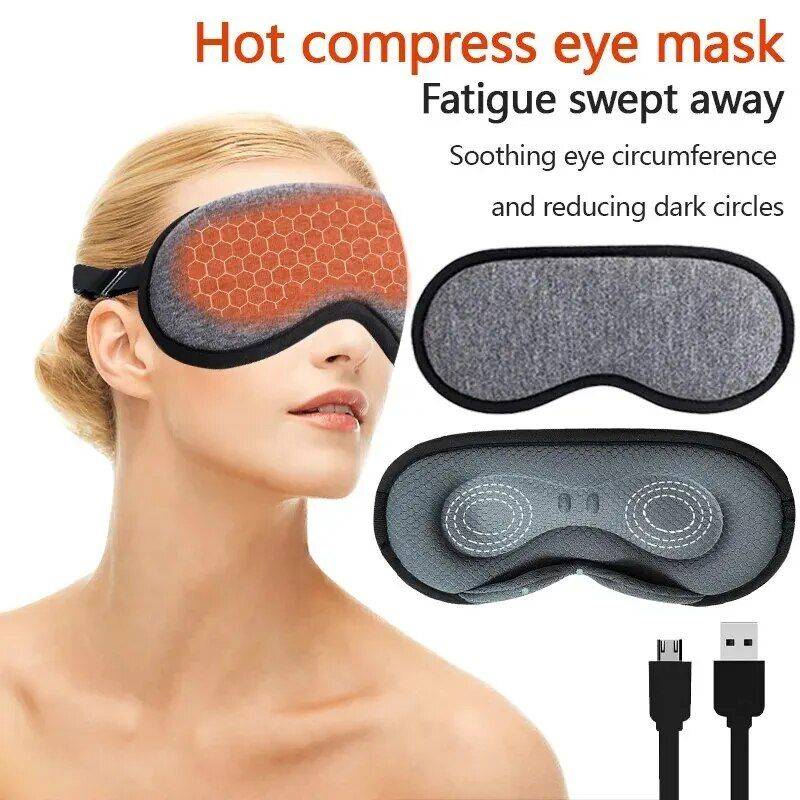 USB Rechargeable 3D Steam Heated Eye Mask for Relaxation & Fatigue Relief Beauty Gadgets & Tools Gadgets Color : Gray 