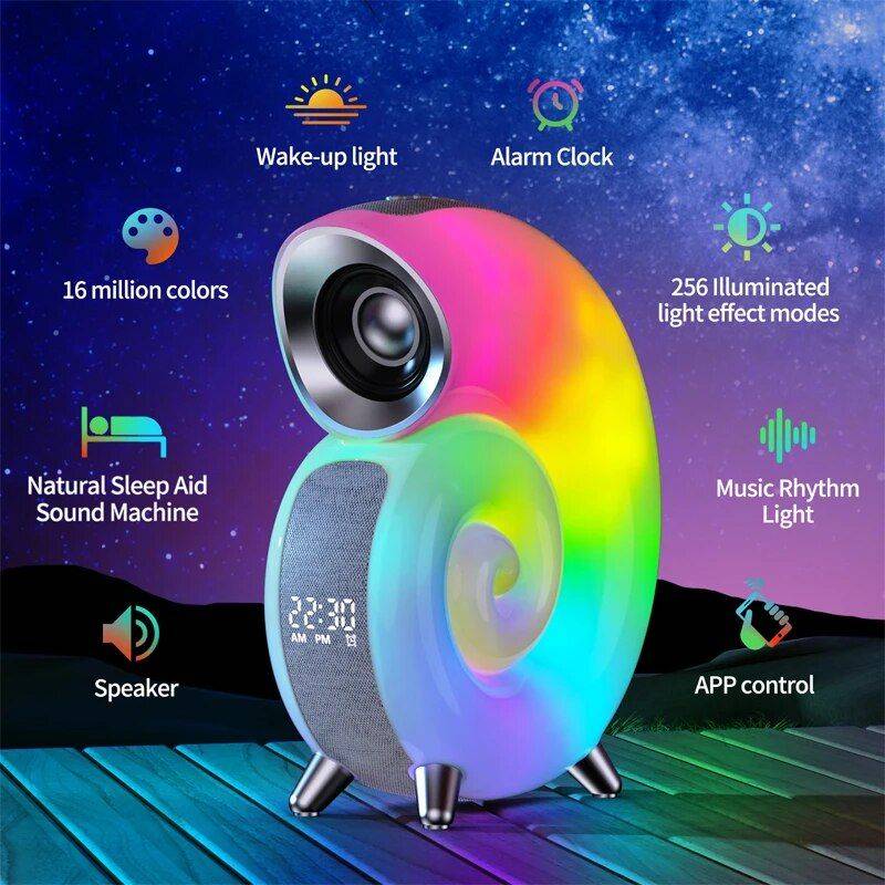 Conch Multi-Function Smart RGB Light & Sound Hub Beauty Gadgets & Tools Best Sellers Gadgets Emitting Color : Blue with USB Plug 