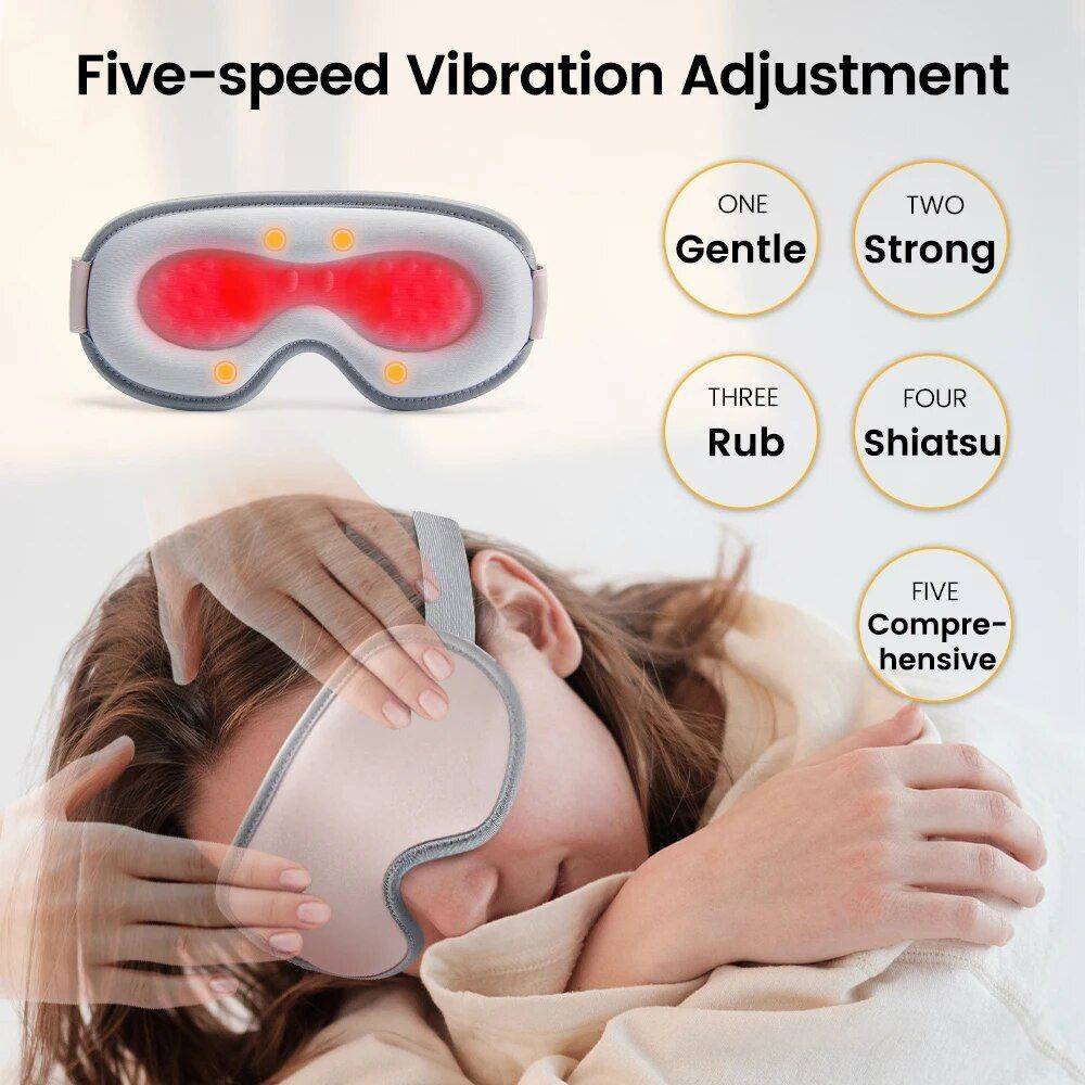 Multi-Mode Eye Relaxer: Heated Steam & Vibration Massage Sleep Mask Beauty Gadgets & Tools Gadgets Color : Dark green|Pink 