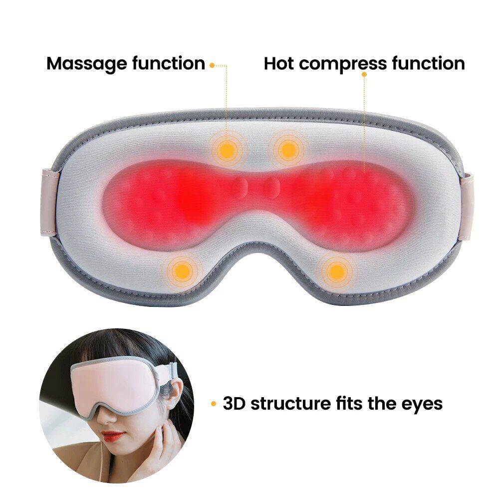 Multi-Mode Eye Relaxer: Heated Steam & Vibration Massage Sleep Mask Beauty Gadgets & Tools Gadgets Color : Dark green|Pink 